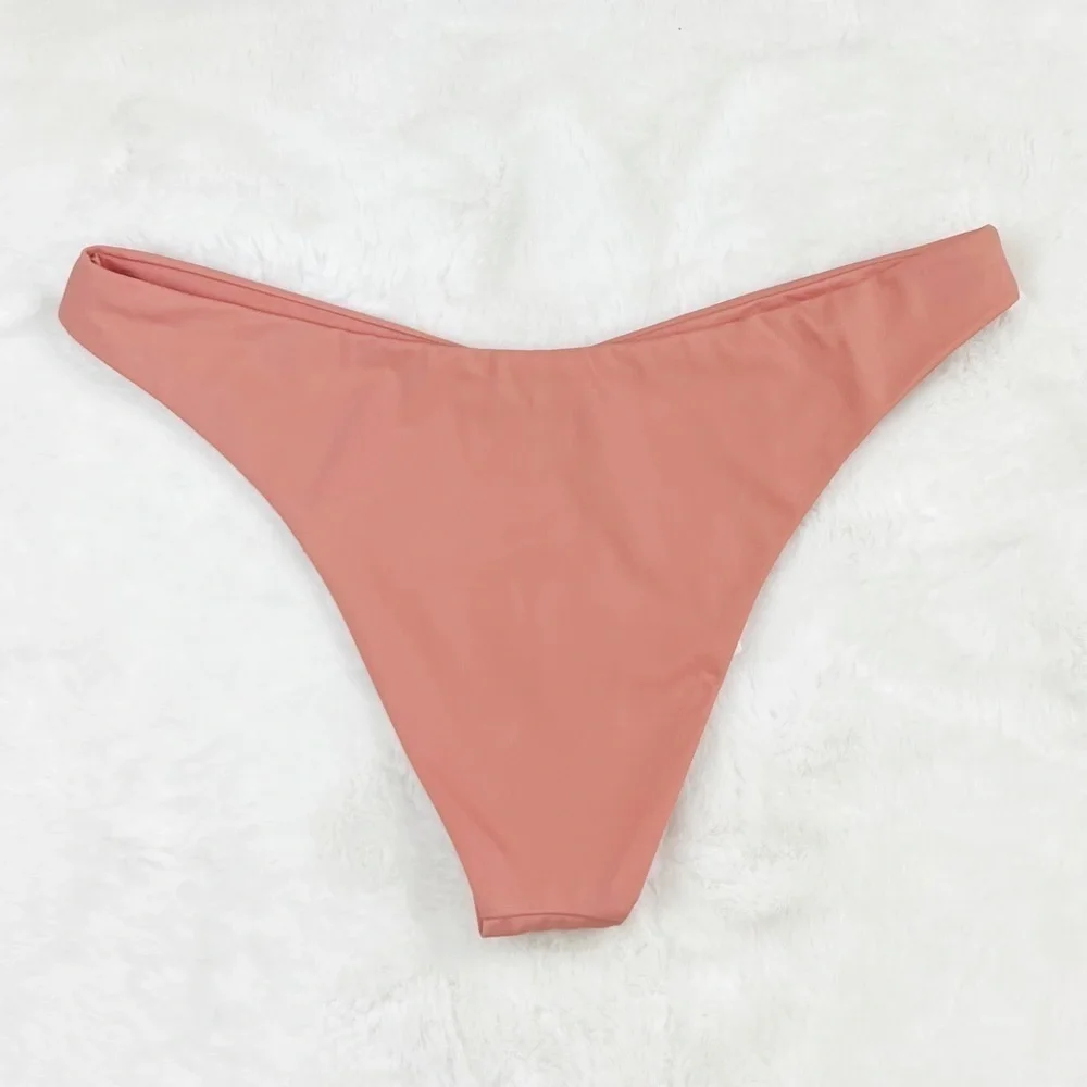 NWT Onia Chiara High Cut Cheeky Bikini Bottoms Nude (Pink)